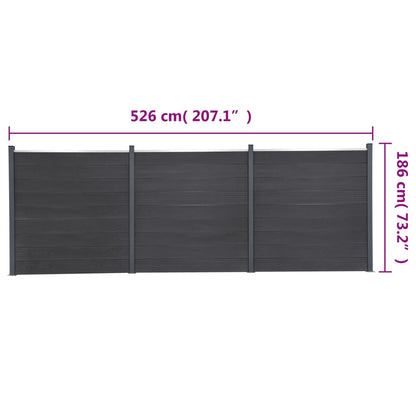 Zaunelement-Set 526X186 Cm Wpc
