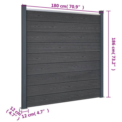 Zaunelement-Set 526X186 Cm Wpc