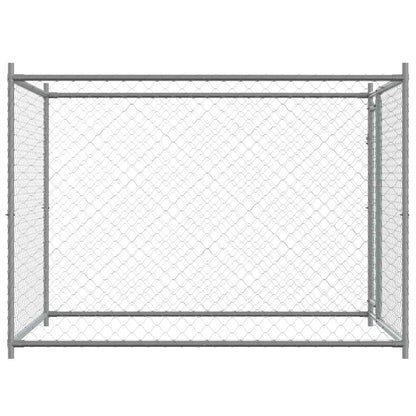 Hundezwinger Mit Tür Grau 2X2X1,5 M Verzinkter Stahl