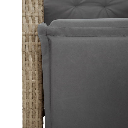 5-Tlg. Garten-Essgruppe Mit Kissen Beigemischung Poly Rattan