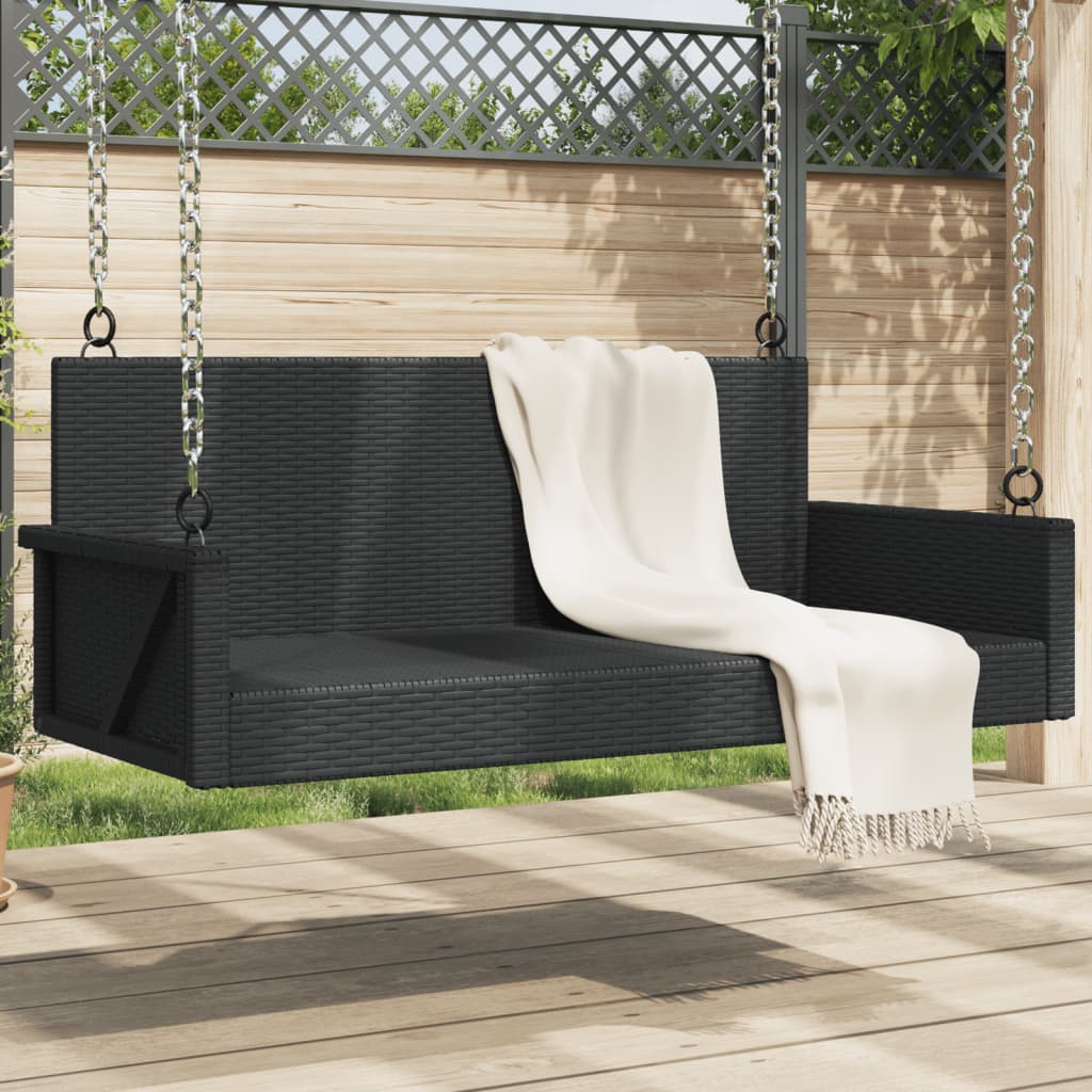 Schaukelbank Mit Kissen 119 X 56 X 48 Cm Poly Rattan
