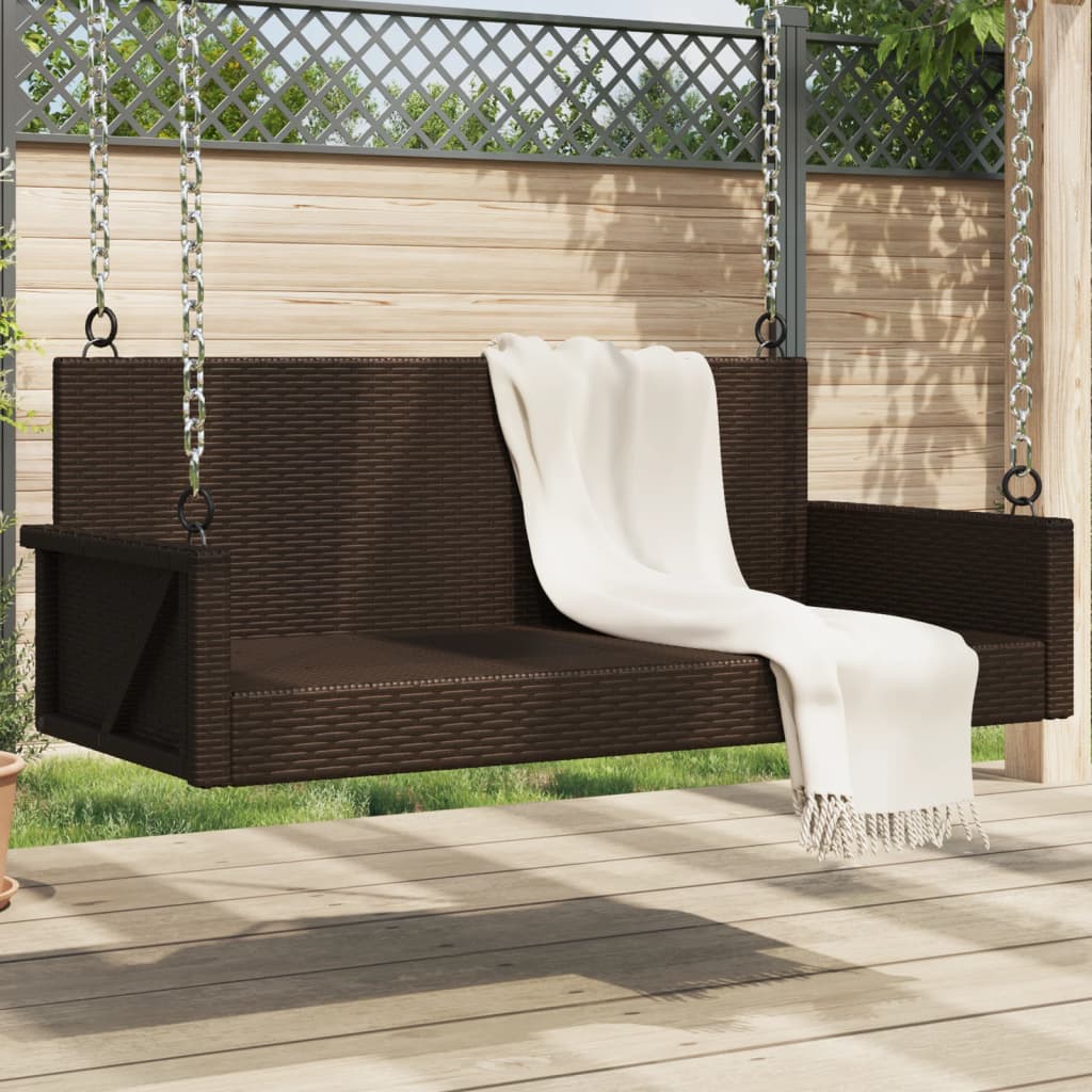 Schaukelbank Mit Kissen 119 X 56 X 48 Cm Poly Rattan