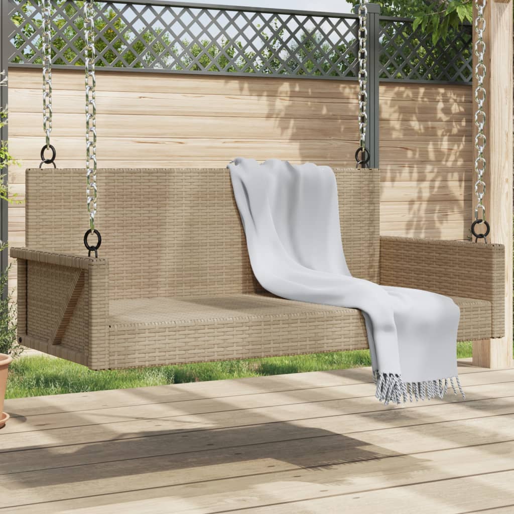 Schaukelbank Mit Kissen 119 X 56 X 48 Cm Poly Rattan