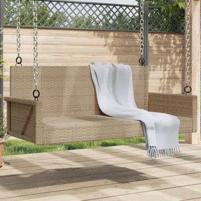 Schaukelbank Mit Kissen 119 X 56 X 48 Cm Poly Rattan