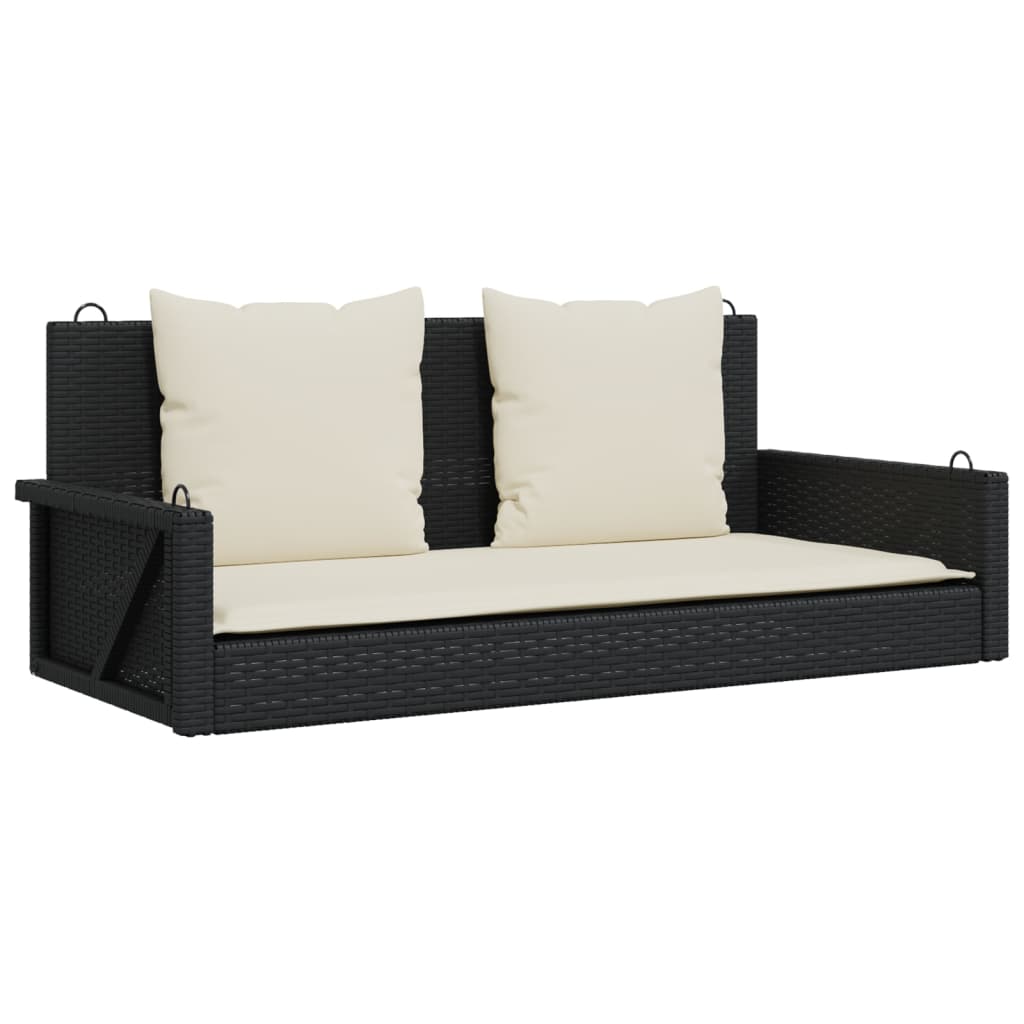 Schaukelbank Mit Kissen 119 X 56 X 48 Cm Poly Rattan