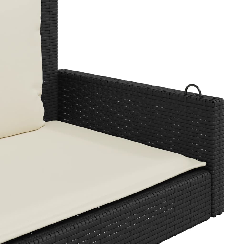 Schaukelbank Mit Kissen 119 X 56 X 48 Cm Poly Rattan