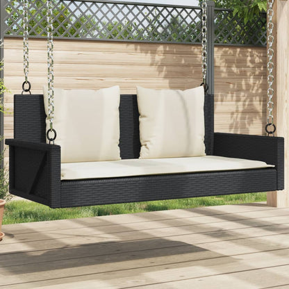 Schaukelbank Mit Kissen 119 X 56 X 48 Cm Poly Rattan