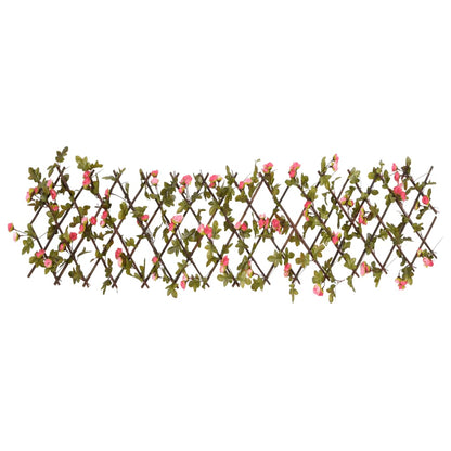 Rankgitter Mit Künstlichem Efeu Erweiterbar Dunkelrosa 180X20Cm
