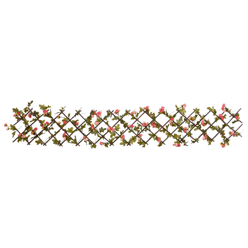 Rankgitter Mit Künstlichem Efeu Erweiterbar Dunkelrosa 180X20Cm