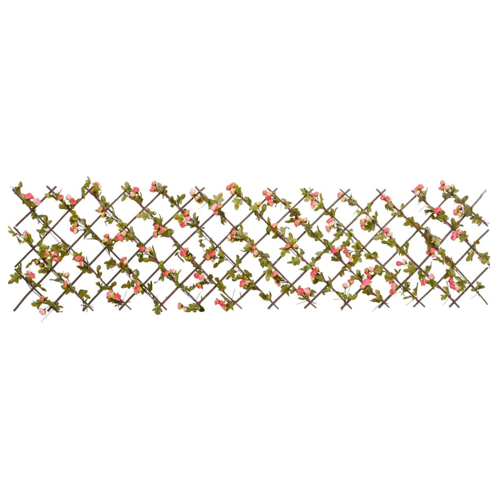 Rankgitter Mit Künstlichem Efeu Erweiterbar Dunkelrosa 180X60Cm