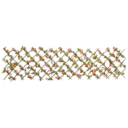 Rankgitter Mit Künstlichem Efeu Erweiterbar Dunkelrosa 180X60Cm