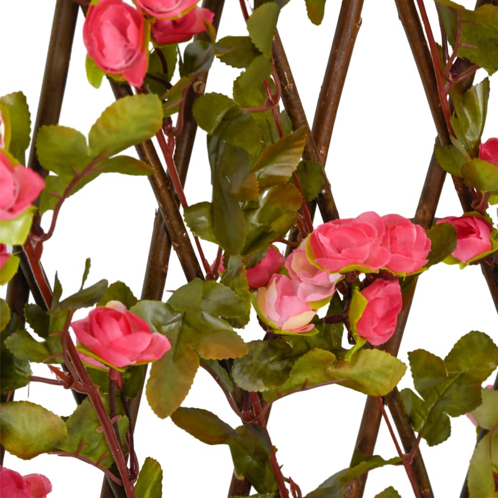 Rankgitter Mit Künstlichem Efeu Erweiterbar Dunkelrosa 180X60Cm