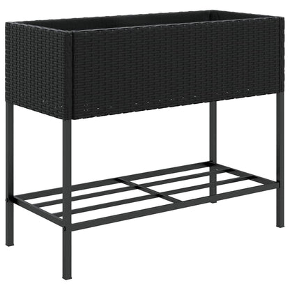 Hochbeete Mit Ablage 2 Stk. 90X40X75 Cm Poly Rattan