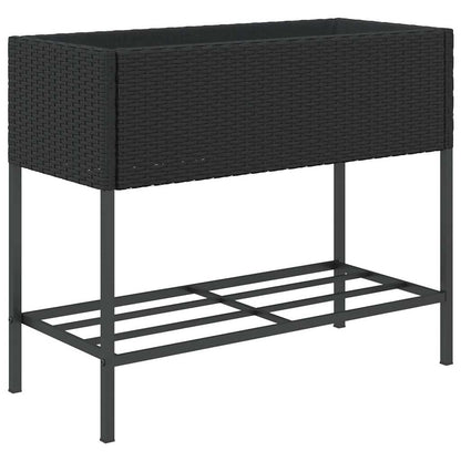 Hochbeete Mit Ablage 2 Stk. 90X40X75 Cm Poly Rattan
