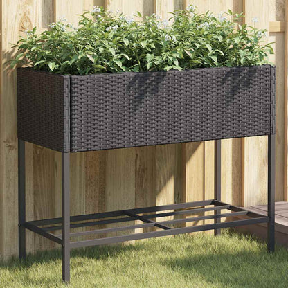 Hochbeete Mit Ablage 2 Stk. 90X40X75 Cm Poly Rattan