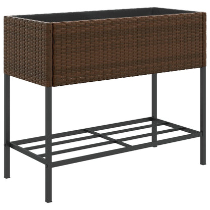 Hochbeete Mit Ablage 2 Stk. 90X40X75 Cm Poly Rattan