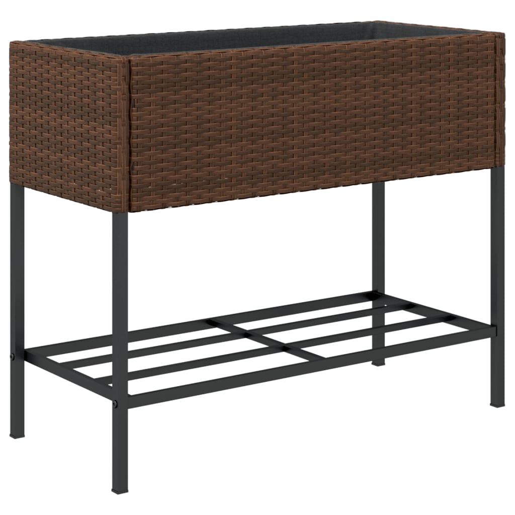 Hochbeete Mit Ablage 2 Stk. 90X40X75 Cm Poly Rattan