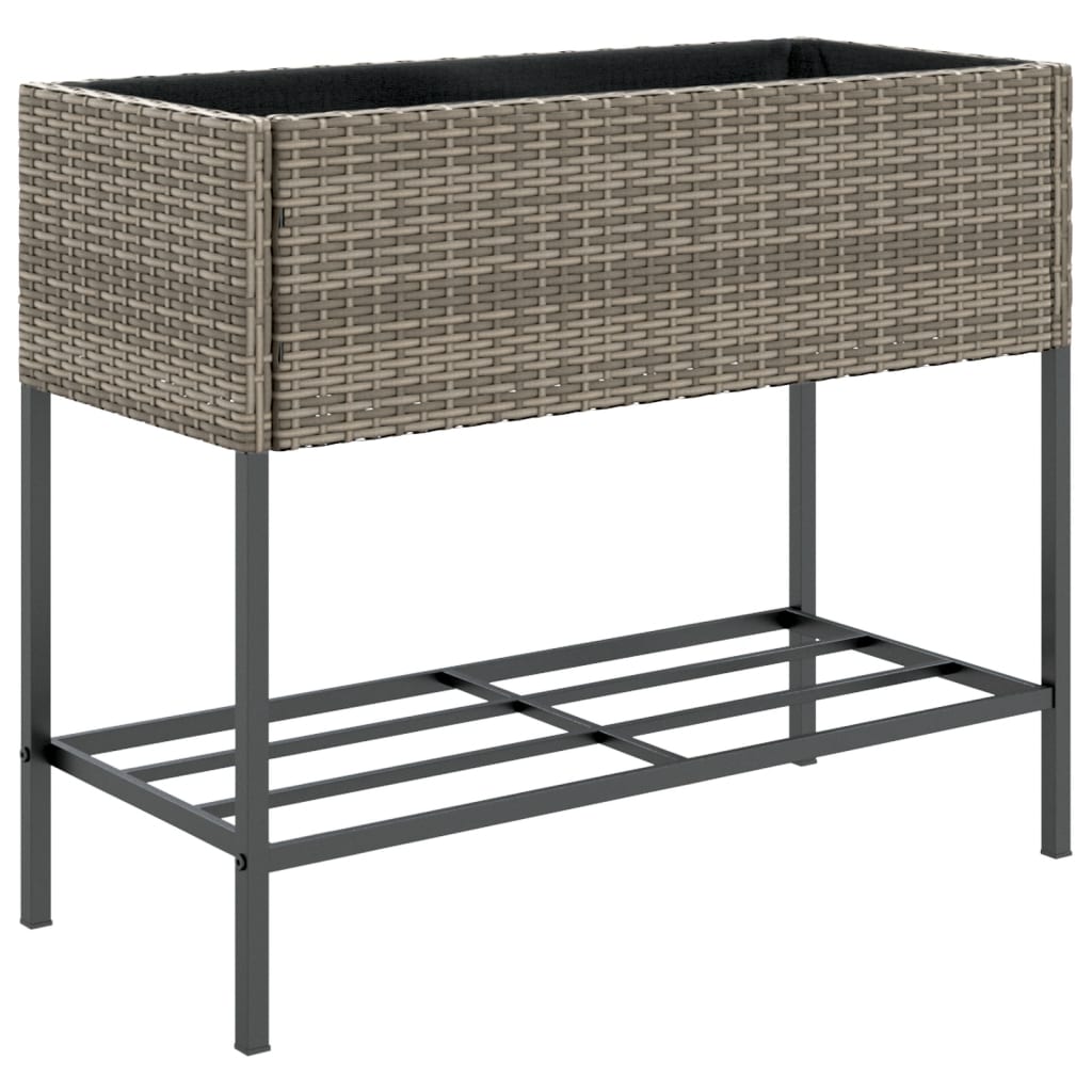 Hochbeete Mit Ablage 2 Stk. 90X40X75 Cm Poly Rattan