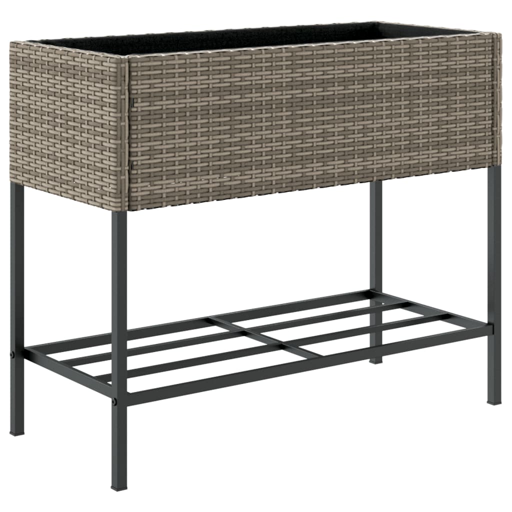 Hochbeete Mit Ablage 2 Stk. 90X40X75 Cm Poly Rattan