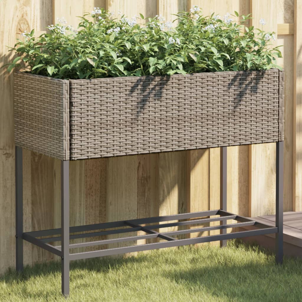 Hochbeete Mit Ablage 2 Stk. 90X40X75 Cm Poly Rattan