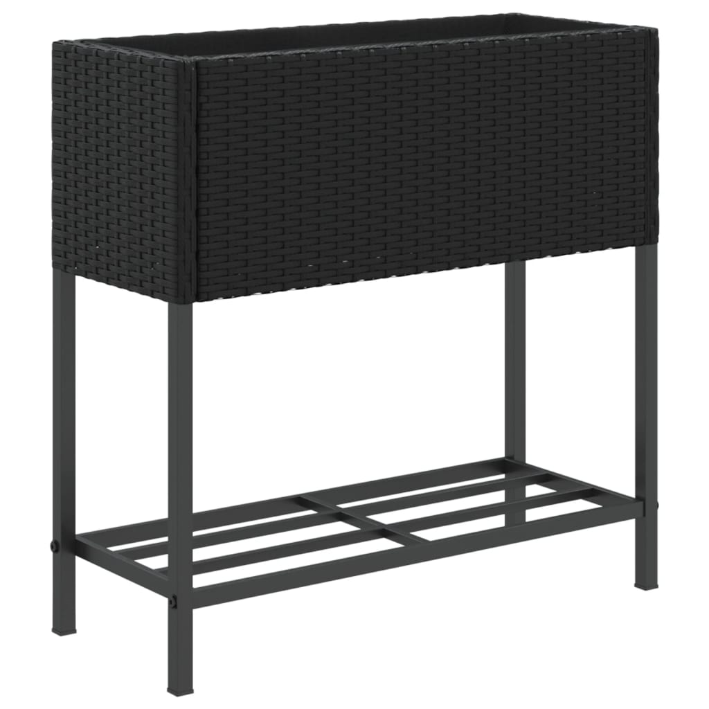 Hochbeete Mit Ablage 2 Stk. 70X28X70 Cm Poly Rattan