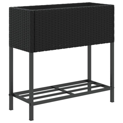 Hochbeete Mit Ablage 2 Stk. 70X28X70 Cm Poly Rattan