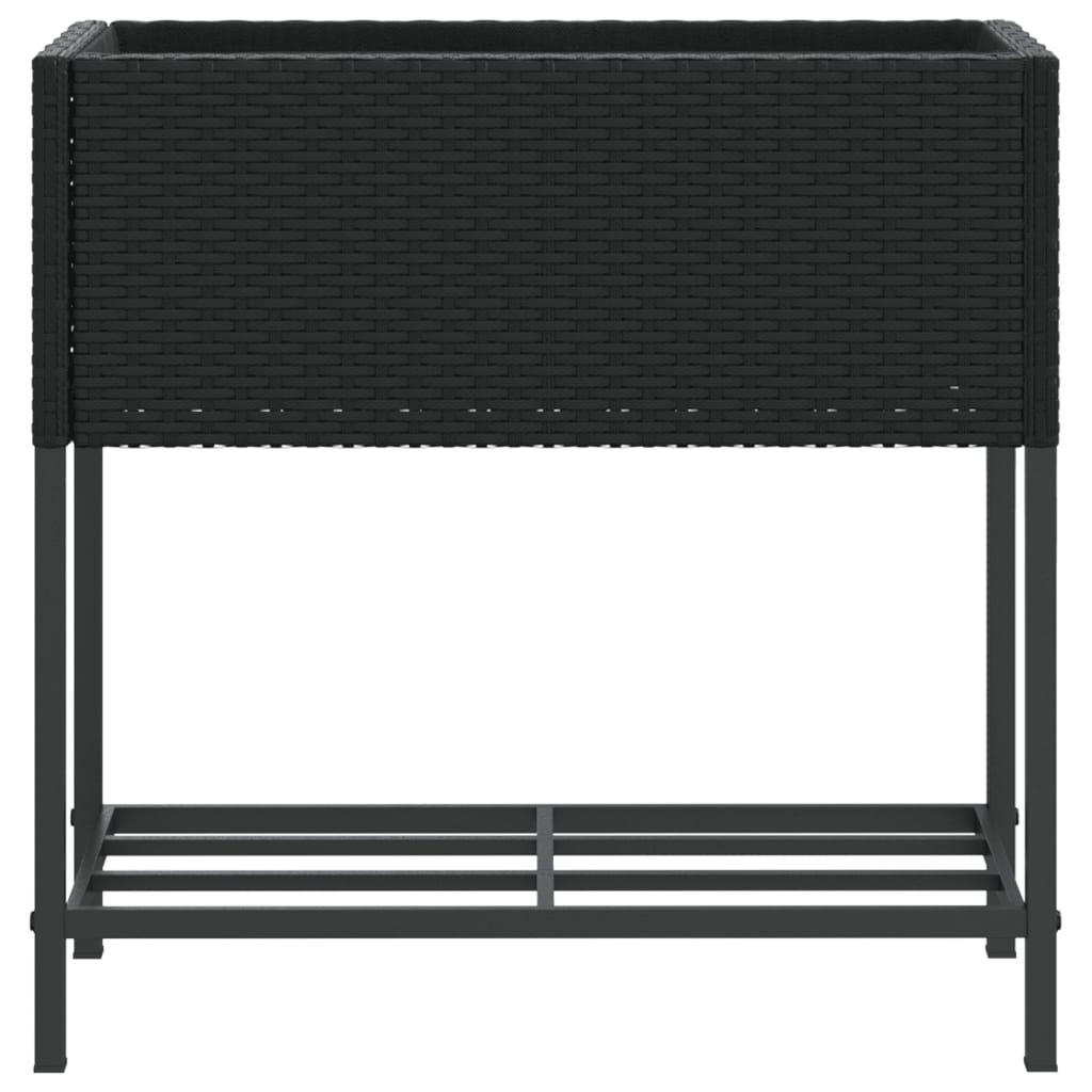 Hochbeete Mit Ablage 2 Stk. 70X28X70 Cm Poly Rattan