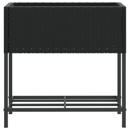 Hochbeete Mit Ablage 2 Stk. 70X28X70 Cm Poly Rattan
