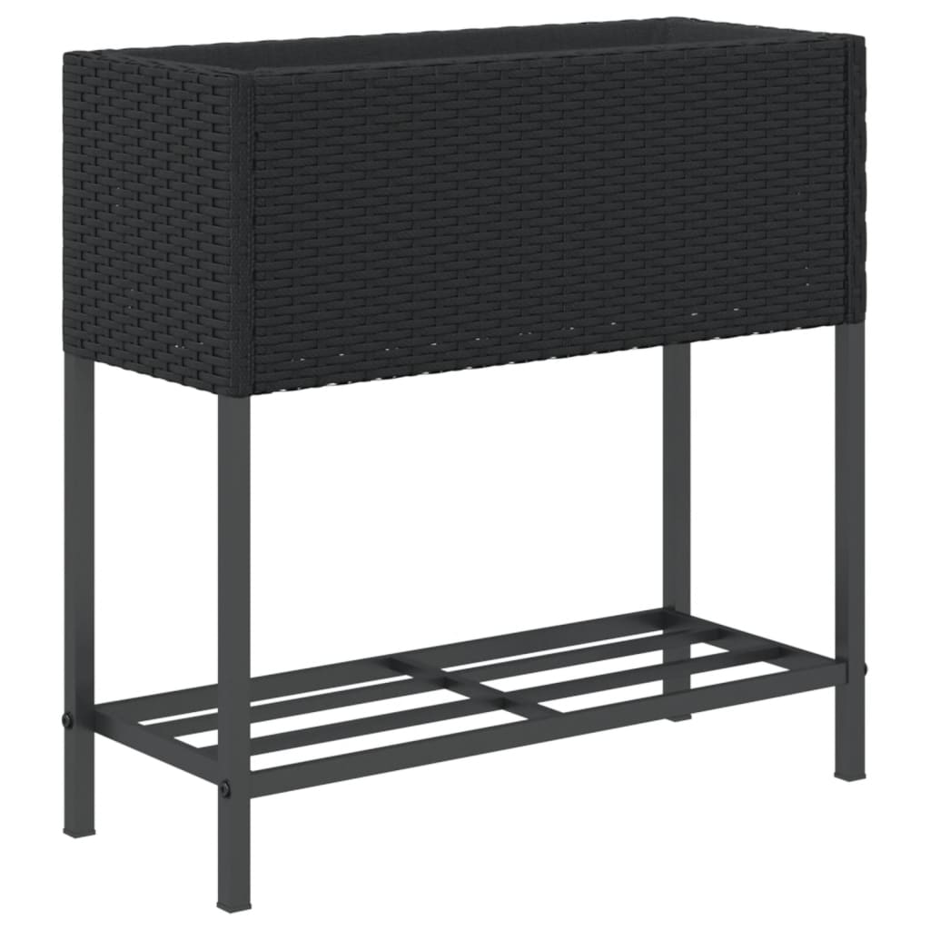 Hochbeete Mit Ablage 2 Stk. 70X28X70 Cm Poly Rattan