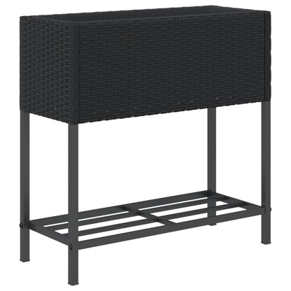 Hochbeete Mit Ablage 2 Stk. 70X28X70 Cm Poly Rattan