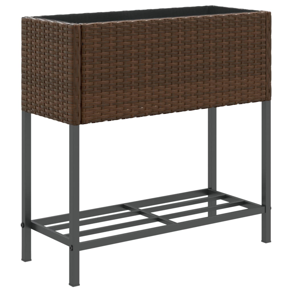 Hochbeete Mit Ablage 2 Stk. 70X28X70 Cm Poly Rattan