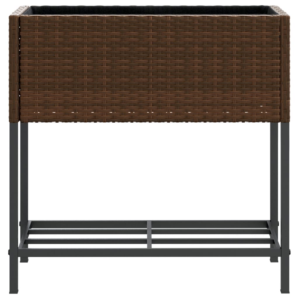 Hochbeete Mit Ablage 2 Stk. 70X28X70 Cm Poly Rattan