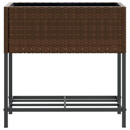 Hochbeete Mit Ablage 2 Stk. 70X28X70 Cm Poly Rattan