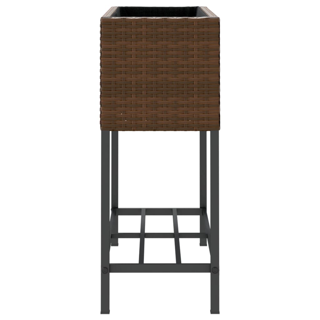 Hochbeete Mit Ablage 2 Stk. 70X28X70 Cm Poly Rattan