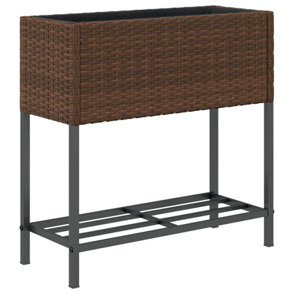 Hochbeete Mit Ablage 2 Stk. 70X28X70 Cm Poly Rattan