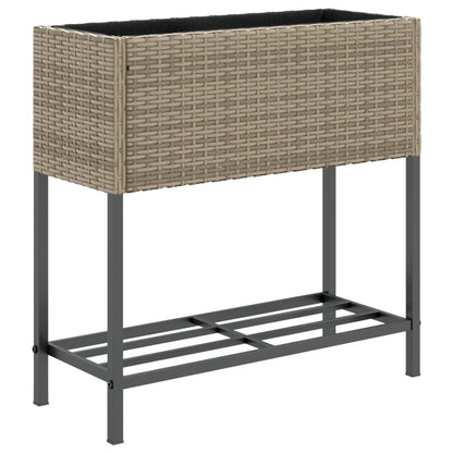 Hochbeete Mit Ablage 2 Stk. 70X28X70 Cm Poly Rattan