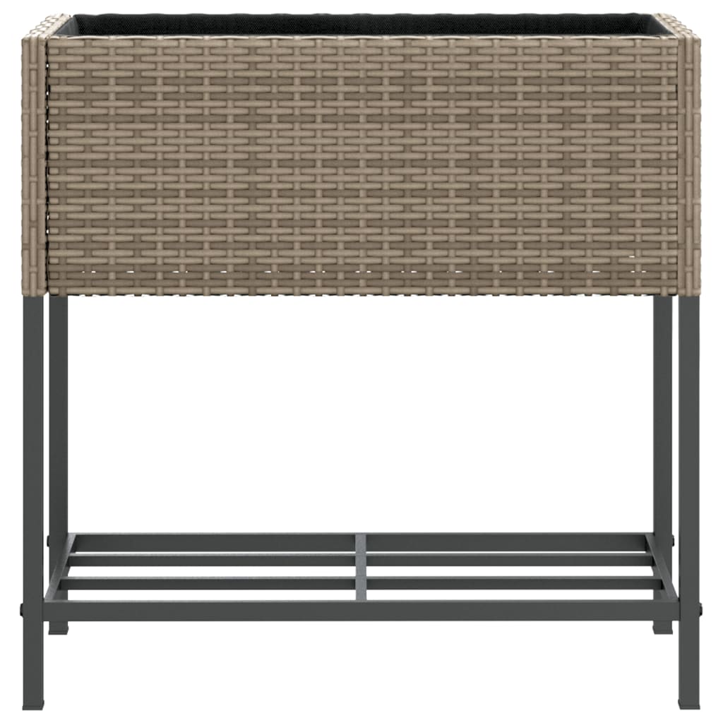 Hochbeete Mit Ablage 2 Stk. 70X28X70 Cm Poly Rattan