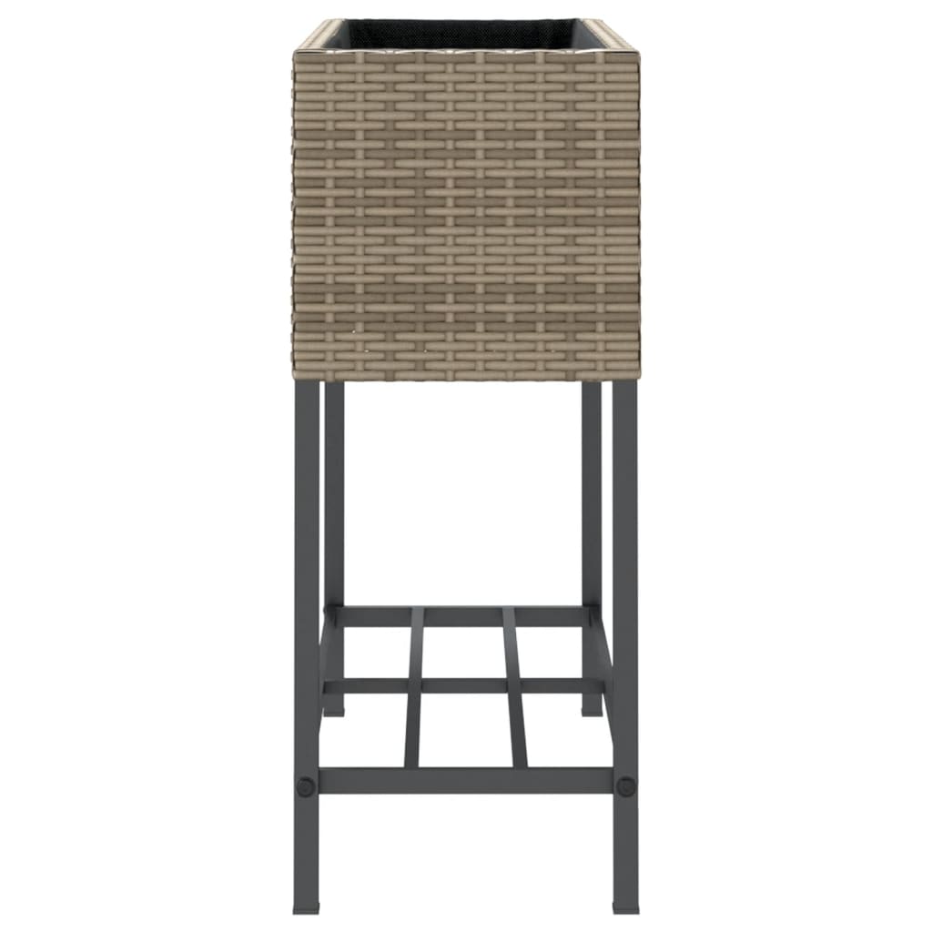 Hochbeete Mit Ablage 2 Stk. 70X28X70 Cm Poly Rattan