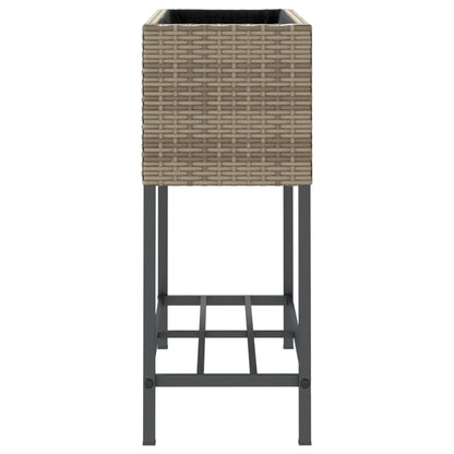 Hochbeete Mit Ablage 2 Stk. 70X28X70 Cm Poly Rattan