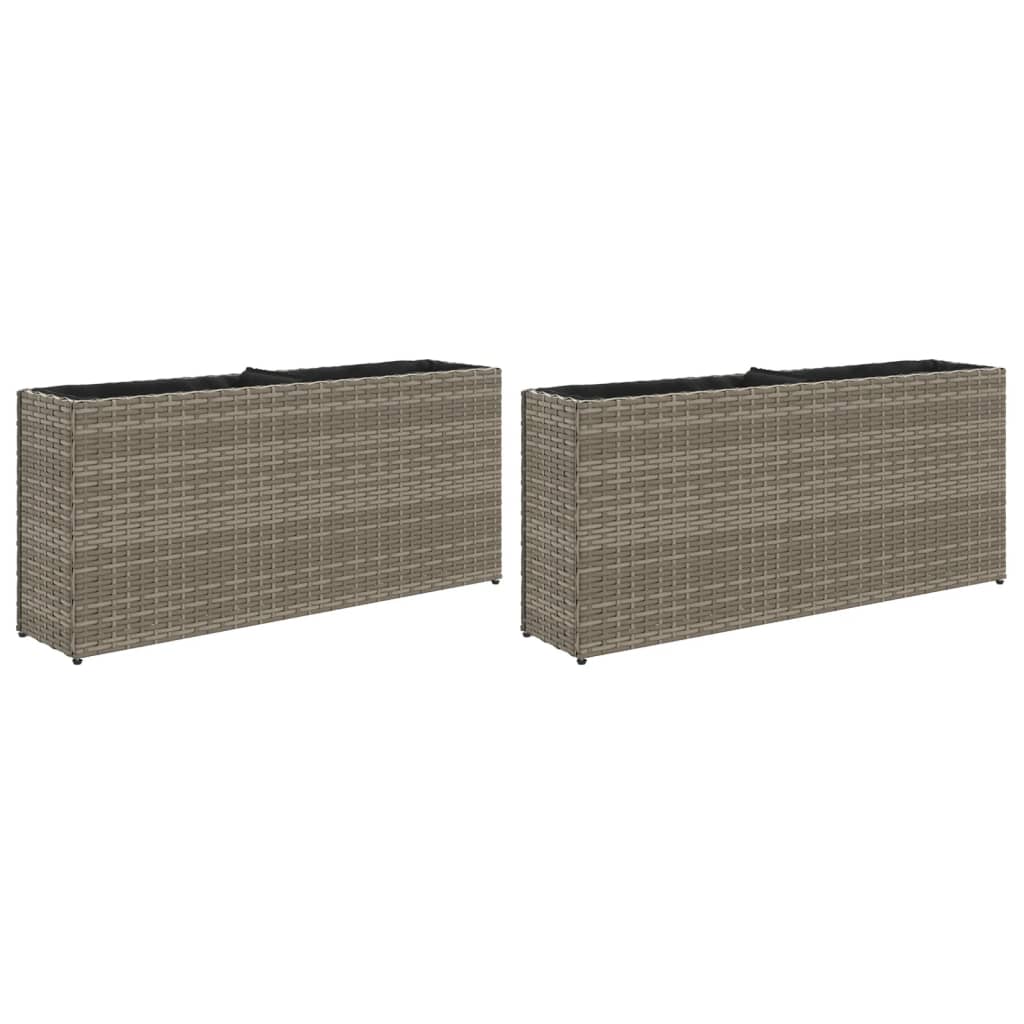 Pflanzkübel Mit 2 Töpfen 2 Stk. 90X20X40 Cm Poly Rattan