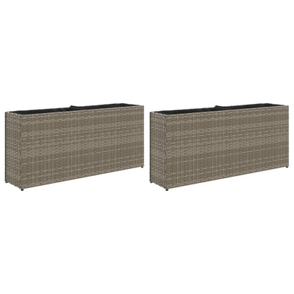 Pflanzkübel Mit 2 Töpfen 2 Stk. 90X20X40 Cm Poly Rattan