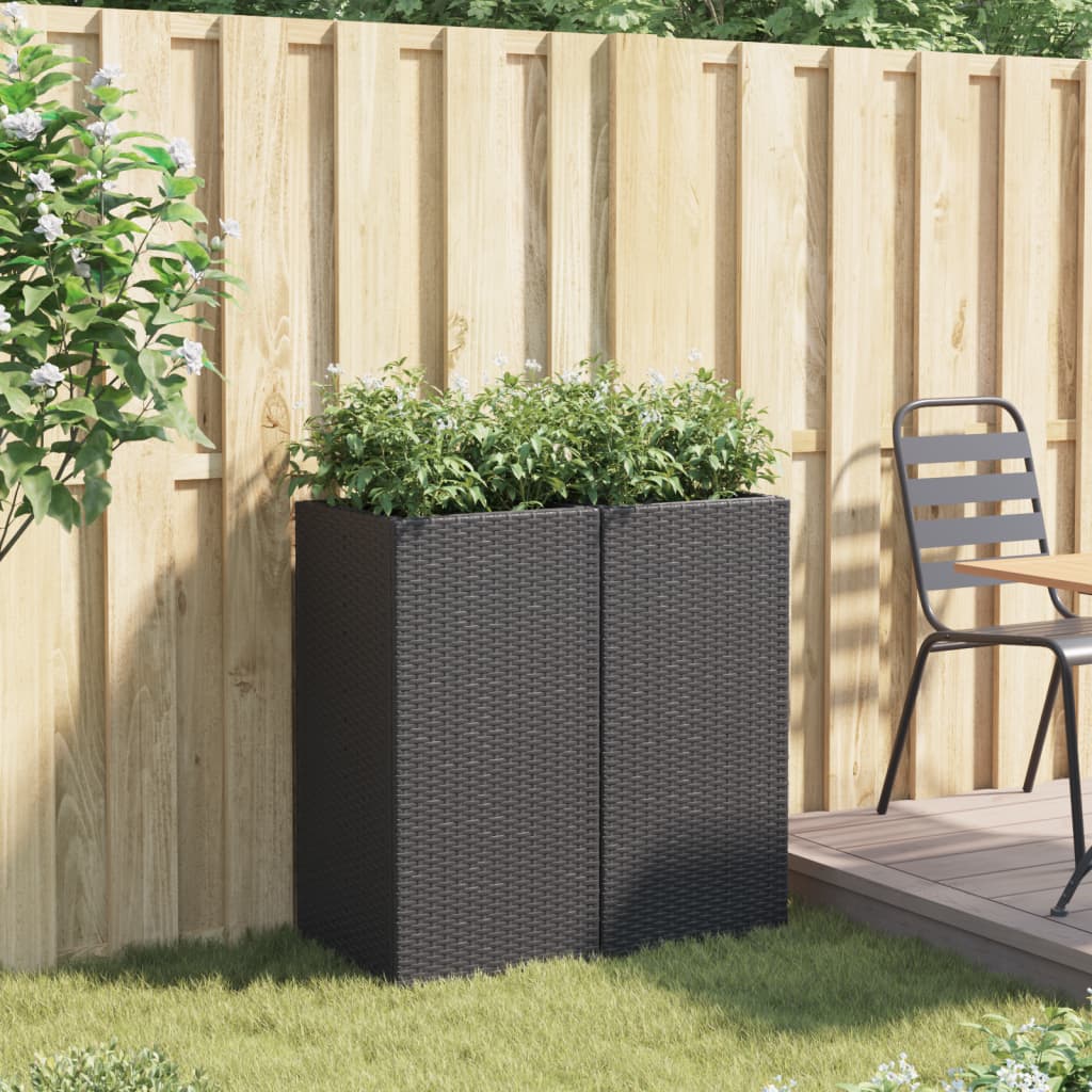 Pflanzkübel 2 Stk. Poly Rattan