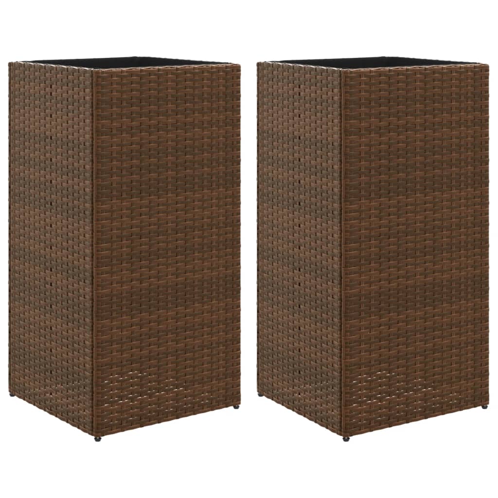 Pflanzkübel 2 Stk. 40X40X80 Cm Poly Rattan