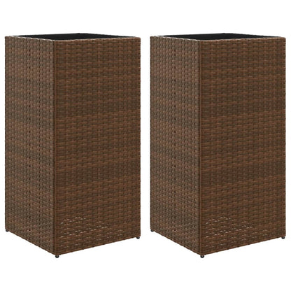 Pflanzkübel 2 Stk. 40X40X80 Cm Poly Rattan