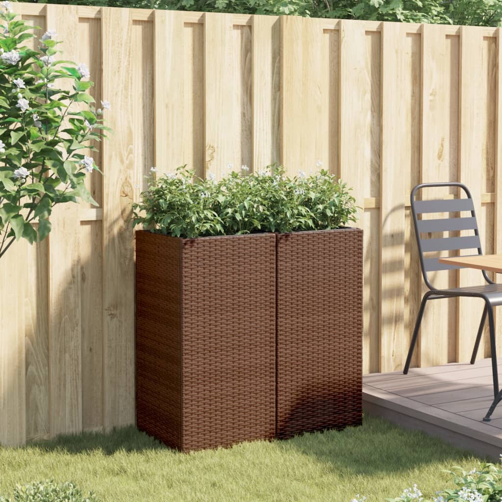 Pflanzkübel 2 Stk. 40X40X80 Cm Poly Rattan