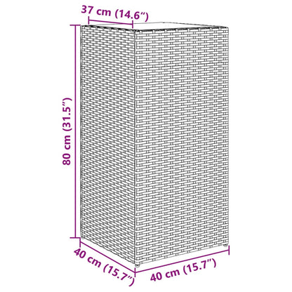 Pflanzkübel 2 Stk. 40X40X80 Cm Poly Rattan