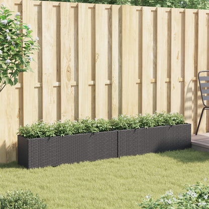 Pflanzkübel Mit 3 Töpfen 2 Stk. 105X30X32Cm Poly Rattan