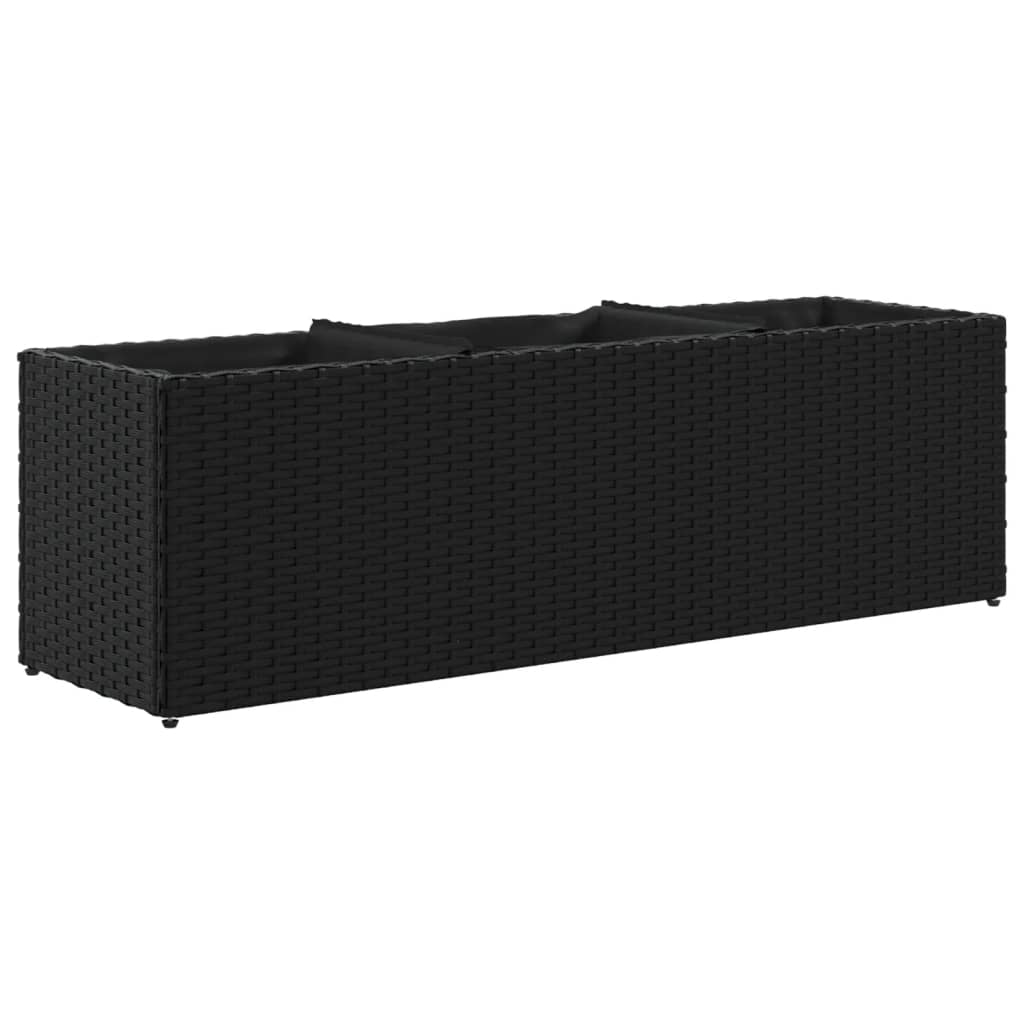 Pflanzkübel Mit 3 Töpfen 2 Stk. 105X30X32Cm Poly Rattan