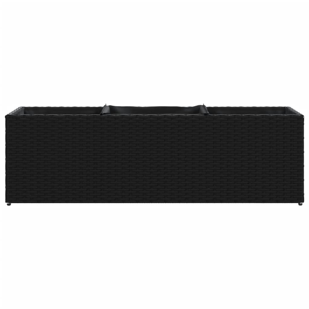Pflanzkübel Mit 3 Töpfen 2 Stk. 105X30X32Cm Poly Rattan