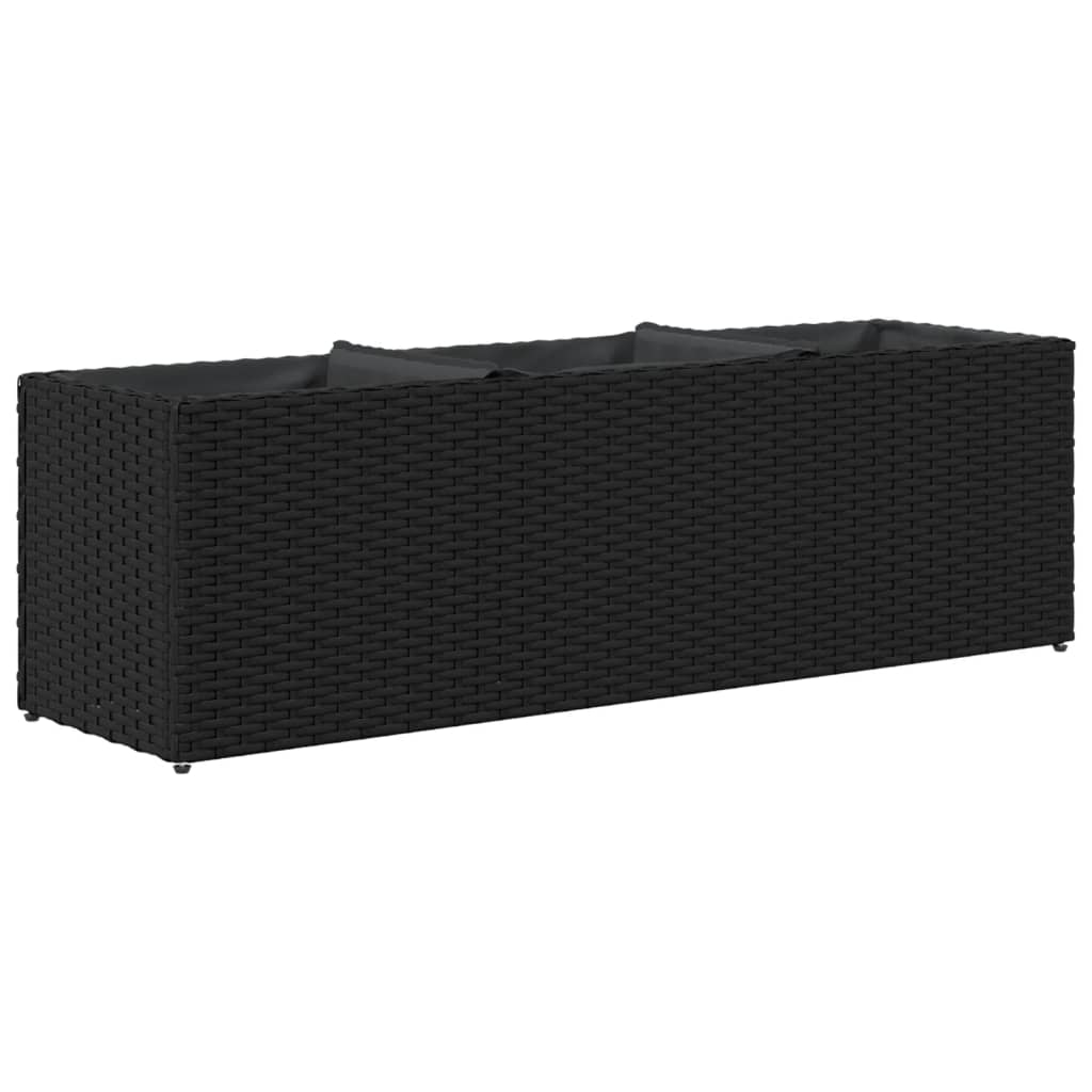 Pflanzkübel Mit 3 Töpfen 2 Stk. 105X30X32Cm Poly Rattan